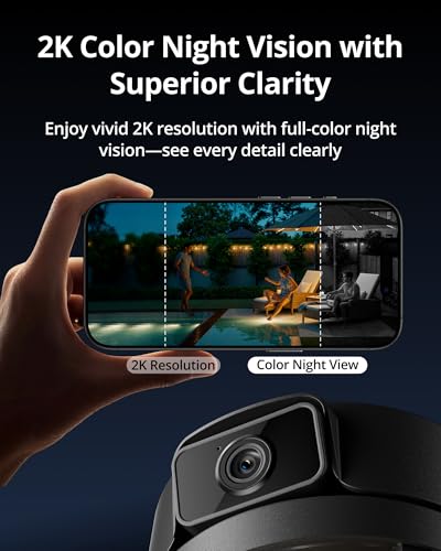 Image of Outdoor Porch Light Security Camera, 2K HD Pan & Tilt Wall Lantern with AI Human Tracking, 2-Way Talk, Infrared Night Vision, Dual-Band WiFi, Auto Dusk to Dawn - for Porch, Garage, Doorway