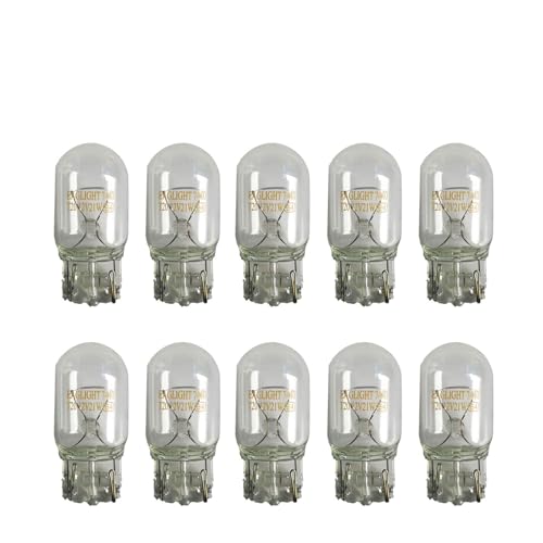 BEIWAOK 10PCS T20 7440 12V 21W Halogen Bulbs T20 7443 W21/5W Super Bright Backup Reversing Light for Car Signal Lamp 12V Amber Red (Clear 7440)