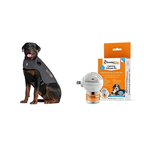 ThunderShirt Classic Dog Anxiety Jacket and ThunderEase Calming Diffuser Kit Bundle, XX-Large
