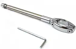 Antena Corta Linha Pipa Aparador Inox Aluminio 7 Estágios Guidão 22/24MM Proteção pescoço motocilcista Prata