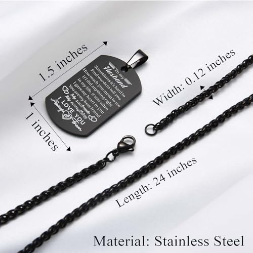 To My Son Husband Boyfriend American Flag Cross Necklace Dog Tag Pendant Chain Easter Valentines Fathers Day Christmas Birthday Graduation Thanksgiving Christian Religious Gifts for Boys Men Him3