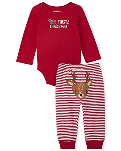 The Children's Place Baby Long Sleeve Bodysuit And Pants Set 2-Pack, My First Christmas, 0-3 Months #TOP10