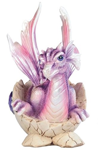 StealStreetStealStreet SS-G-71468 Purple Baby Dragon in Eggshell with Gem Figurine, 5.5"