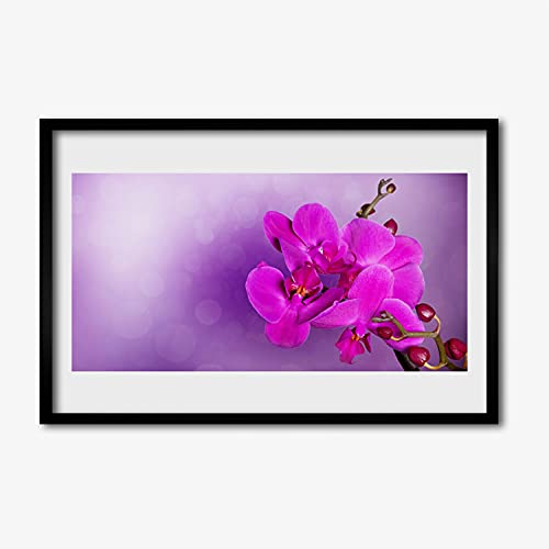 Cadre en MDF de fleurs orchidées 60x40 cm pour mur vide et terne
