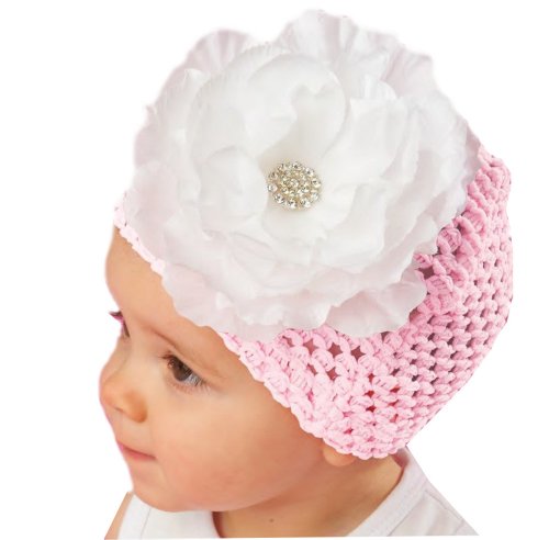 Mesh Jeweled Flower Crochet Hat by Mud Pie