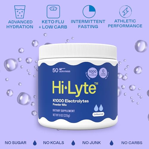 Image of Hi-Lyte K1000 Electrolytes Powder Mix Unflavored Keto & Performance, 50 Servings