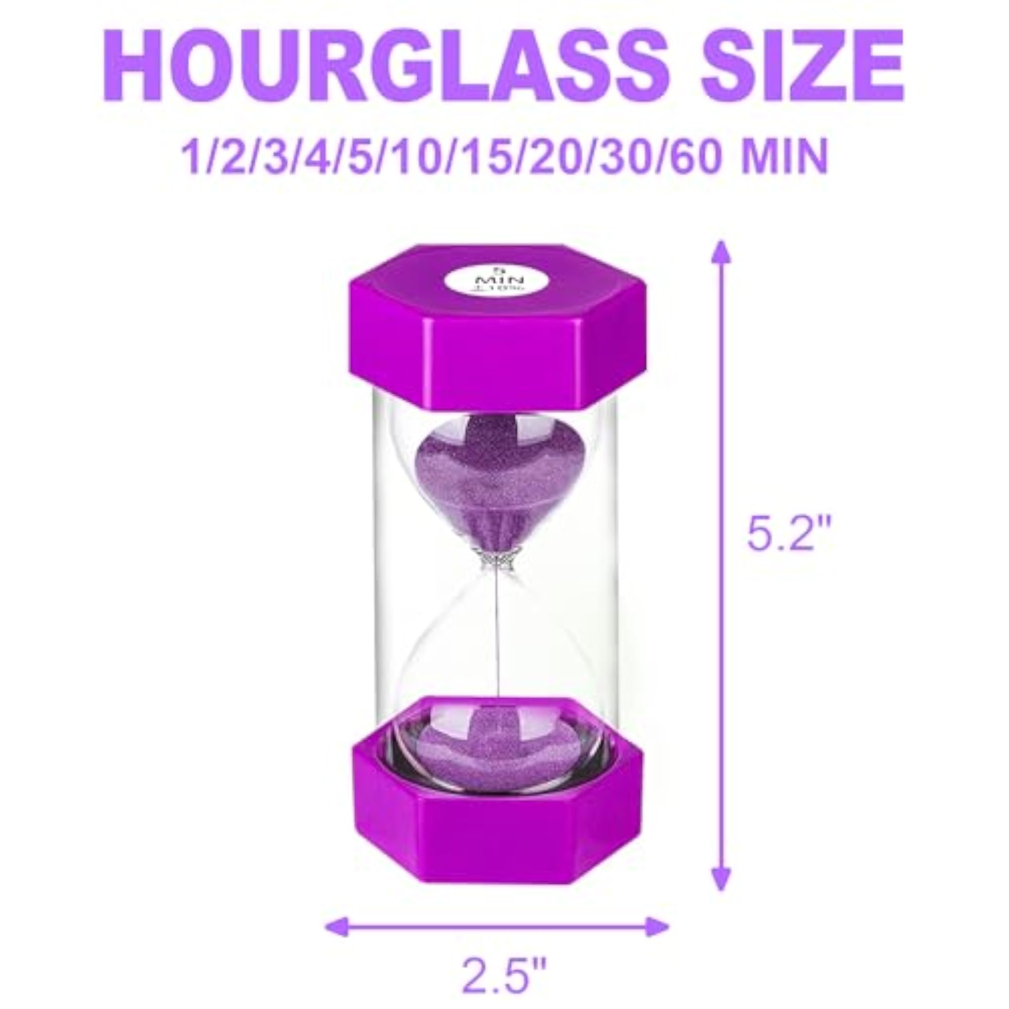 Hourglass Sand Timer for Kids, Colorful Sand Clock