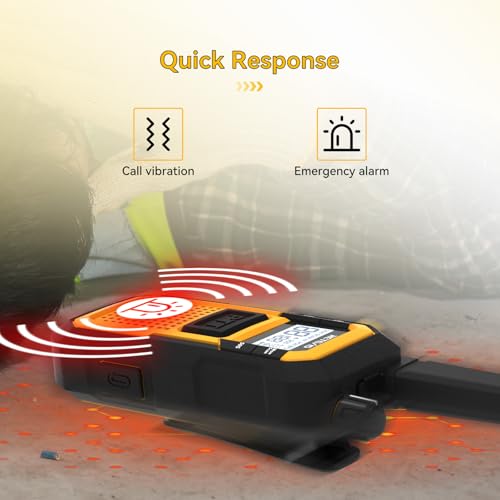 Image of Retevis RB48 Heavy Duty IP67 Waterproof-Walkie Talkies,Covers up to 300,000 Square Foot-Business 2 Way Radios for Manufacturing Warehouse Construction Jobsite-Radios and 6-Way-Charger Bundle (20 Pack)