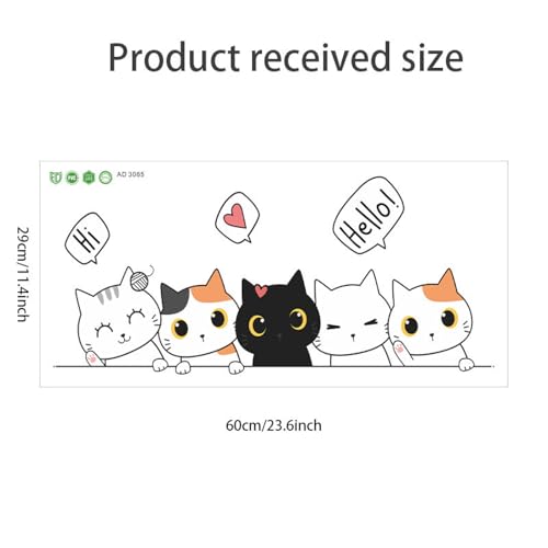 Vinilo decorativo adhesivo con gatos adorables para pared miniatura 2