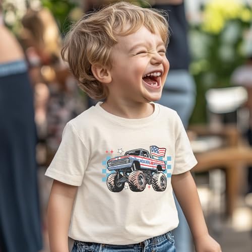 Image of Kid 4th of July T-Shirts Boys Girls American Flag Shirt Patriotic Top Short Sleeve Tees 2-12 Years