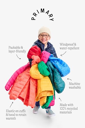 Primary Kids Lightweight Puffer Jacket, Water-Repellent and Windproof, Made with 100% Recycled Materials2