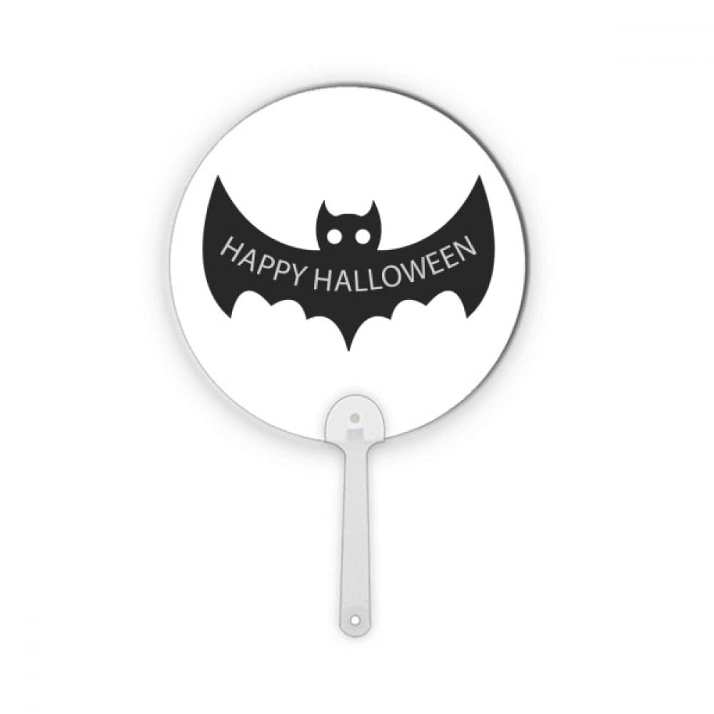 Éventail rond Halloween plastique chauve-souris noire déco artisanale table