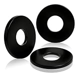 PDKKFF 60 Piezas Arandela Plana de Nailon Negro M4x12mm, juntas planas para Fijaciones Eléctricas e Industriales