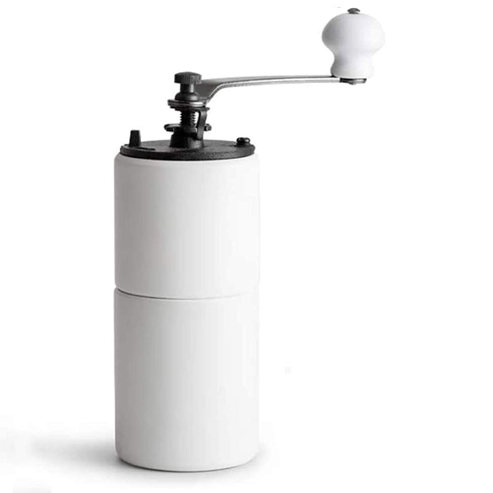 BCXGSManual Coffee Bean Grinder, Burr Coffee Grinder, Wooden Coffee Grinder, Hand Crank, Portable Travel Camping Adjustable (White wood)