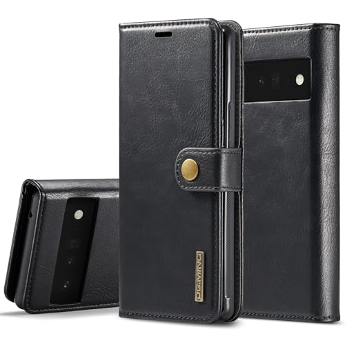 Étui portefeuille Google Pixel 6 Pro clapet cuir porte-cartes amovible