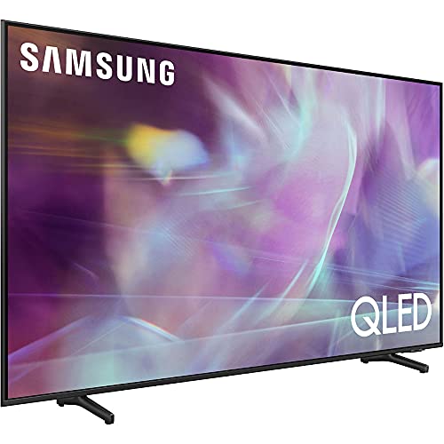 معالج تلفزيون QLED 4K مقاس 75 بوصة من سامسونج بتصميم رفيع وانيق PQI 3100 وخاصية +HDR 10 وتباين عالي الجودة ولون عالي الدقة 100% مع خاصية تعتيم ووضوح UHD ومستقبل مدمج - QA75Q60ABUXUM (موديل 2021)