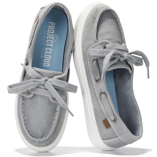 Image of Project Cloud Canvas Sneakers for Women - Memory Foam Slip On Shoes Women Footwear - Lightweight and Non Slip Fashion Sneakers (Seasalt)