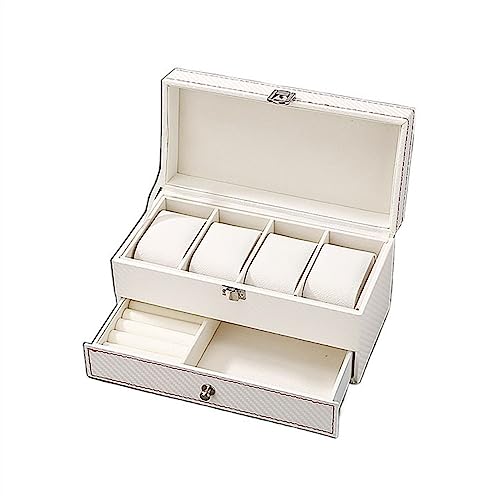 Caja de Reloj Exquisita Caja de joyería Organizador de Relojes de Cuero de PU Caja de Almacenamiento de Relojes de Alta Capacidad de Doble Capa Organizador de Relojes para Almacenamiento y exhibición