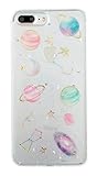 iPhone 6 Case, iPhone 6S Case, Glitter Galaxy Nebula Space Planets Stars Pattern Clear Soft Slim TPU Cover for iPhone 6 & iPhone 6S 4.7inch Aesthetic Fashion Phone Cases Girls