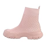 Ital Design Damenschuhe Freizeitschuhe Sneakers High, A-13-2-, Synthetik, Altrosa, Gr. 40