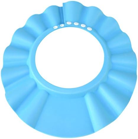 HOOYEE Safe Shampoo Shower Bathing Protection Bath Cap Soft Adjustable Visor Hat for Toddler, Baby, Kids, Children (Blue)