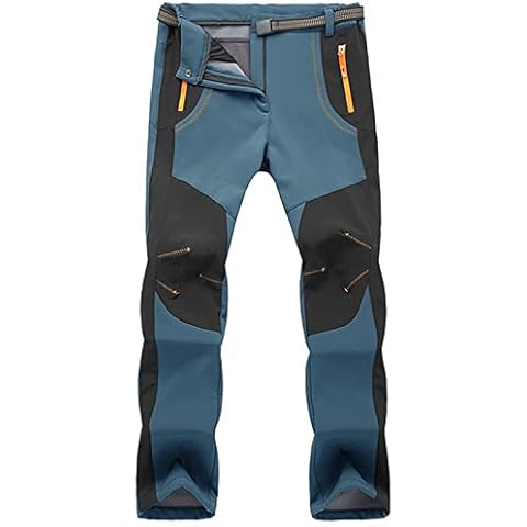 TBMPOY Herren Schnee Ski Wasserdicht Fleece Gefüttert Hose Outdoor Wandern Berg Softshell Cover