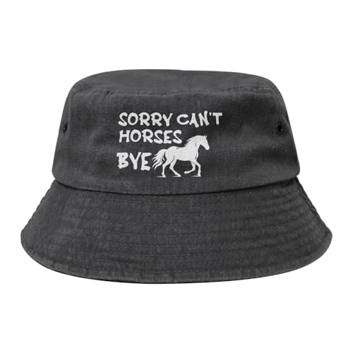 Qauirfe Sorry Can't Horses Bye Fashion Cowboy Denim Fisherman Hat Outdoor Fishing Cap Sun