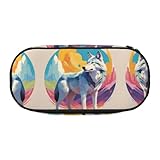 National Geographic Wolf - Estuche para lápices de gran capacidad, bolsa de almacenamiento de papelería de varias capas, suministros de oficina de aprendizaje unisex