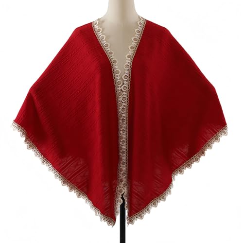Rungion Women's Soft Cashmere Knitted Sweater Shawl Wraps Button Scarf Poncho for Autumn/Winter Travel Shoulder Cape2