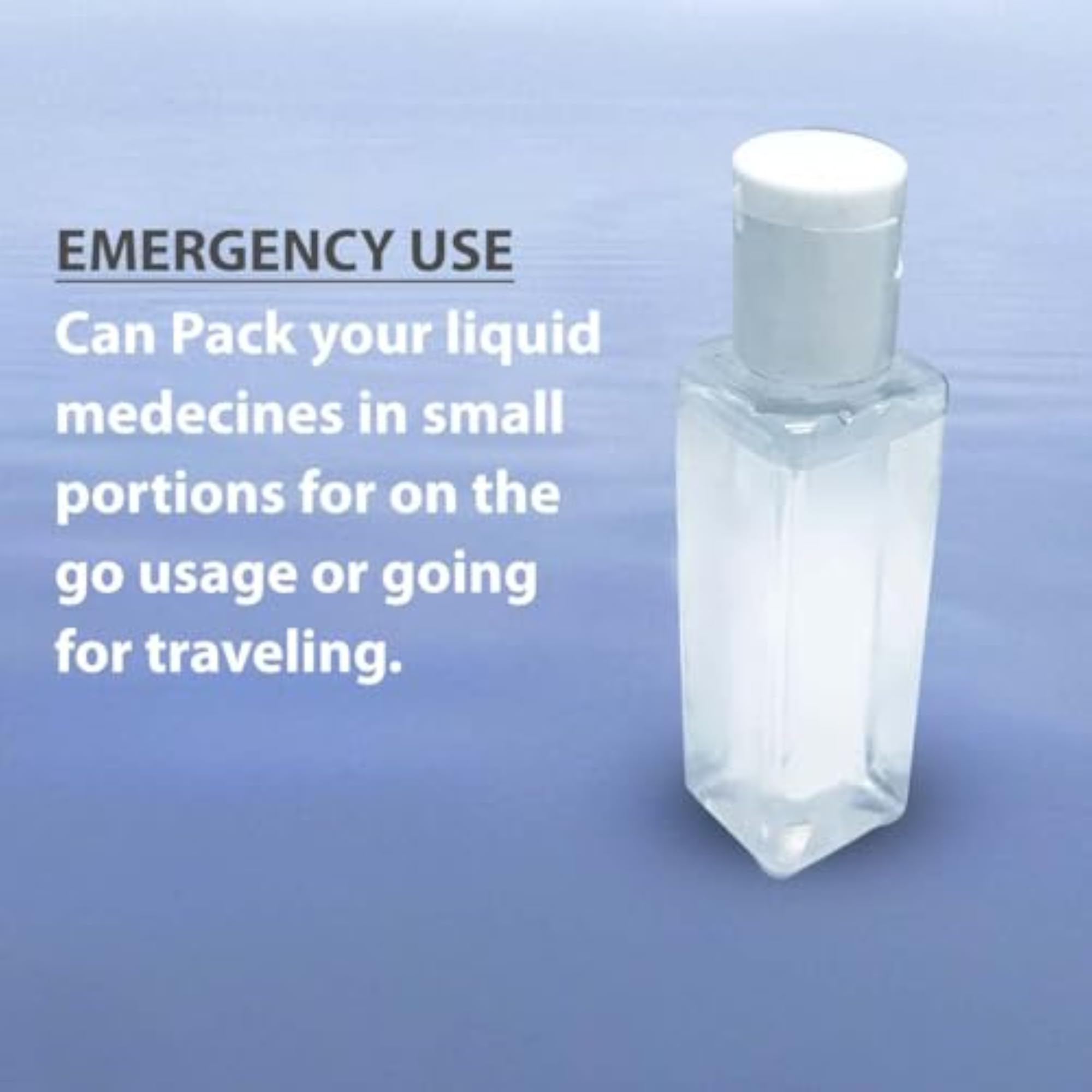 50ml Empty Clear Plastic Bottles, Refillable Containers