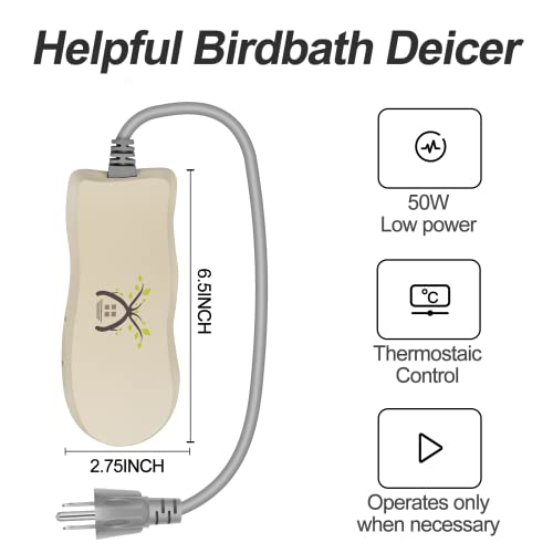 Outtuo 2022 Upgrade Bird Bath Heater,Bird Bath Deicer,Bird Bath Water Heater For Outdoor In Winter With Thermostatically Controlled, Constructed Of Anti-Rust Aluminum Alloy,No Water Scale Formation #TOP3