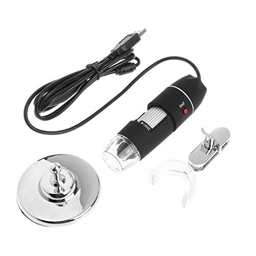 Digitales Mikroskop mit USB-Stromversorgung, 2MP 1000X 8 LED-Endoskop-Zoomkamera-Lupe mit Ständer, Schwarz, Mikro, Zielfernrohr
