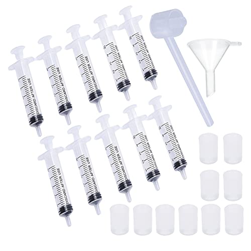 Paquete de 10 jeringas de plástico reutilizables de 5 ml con...