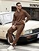 COOFANDY Mens Track Suits 2 Piece Set Relaxed Fit Leisure Loungewear Sweatsuits Athletic 1/4 Zipper with Wid Leg Sweatpants Dark Brown Coffee 2XL xxl