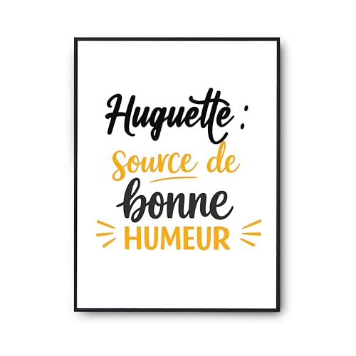 Poster citation Huguette Otshirt, affiche imprimée en France et décoration murale humour