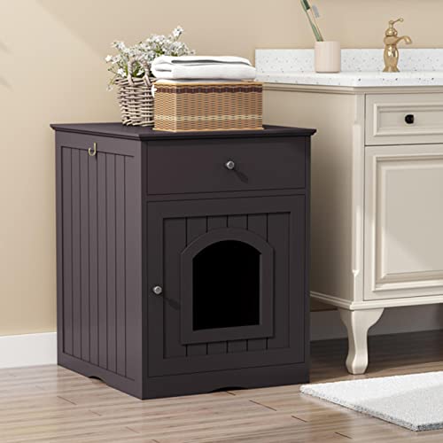 Feer Cat Litter End Table ， With Clothes Hook Cat Litter Storage Pets Cat Litter Box Furniture ， For Living Room Decoration, Room Decoration #TOP4