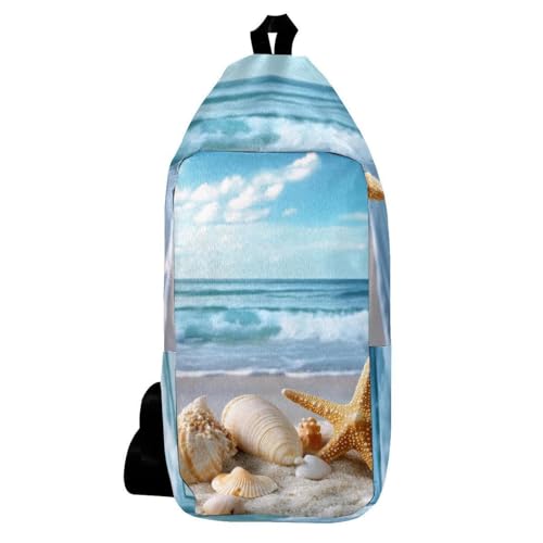 Sac à dos à bandoulière étoile de mer multicolore 16x36cm