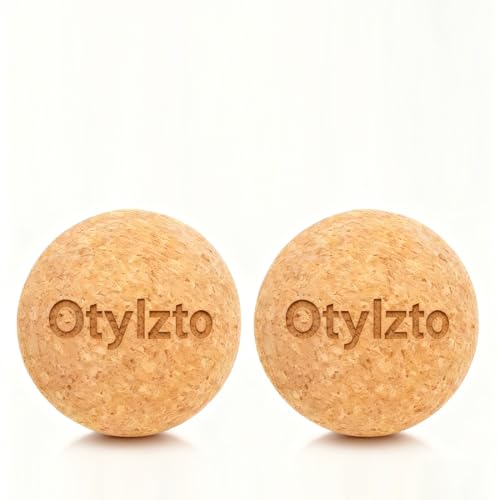 otylzto 2Pcs Massage Lacrosse Balls Natura Cork for Myofascial Release