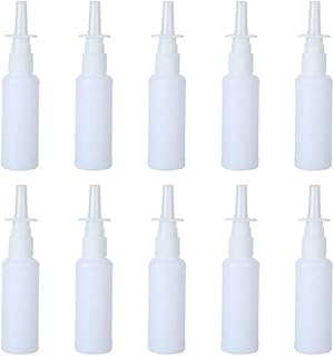 EiEiFiFi 10 botellas de spray nasal de plástico portátil, botella de inyección directa, botellas de spray nasal para uso doméstico y de viaje, color blanco (10 ml)