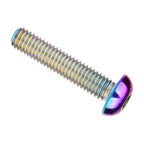 Image of Titanium Bolt M4x6 8 10 12 15 20mm Hex Head Screws for Bicycle Pack of 4 (Rainbow, M4x20mm)