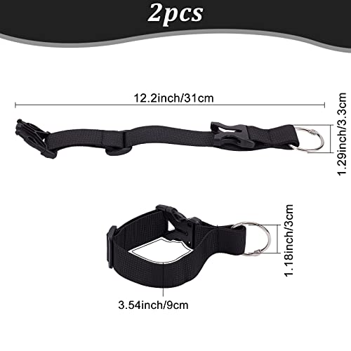 Image of GORGECRAFT 2Pcs Luggage Straps Coat Jacket Gripper Holder Suitcase Belt Clip Ring Hook Black Adjustable Belt Straps with Iron Hinged Rings and Plastic Release Buckle Polyester Travel Accessories