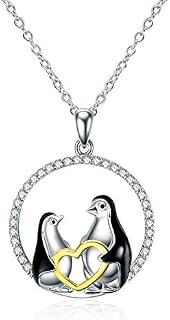 WINNICACA Animal Pendant Penguin/Rabbit/Elephant/Fox Necklace S925 Sterling Silver Cute Animal Jewellery for Women Birthday Gifts