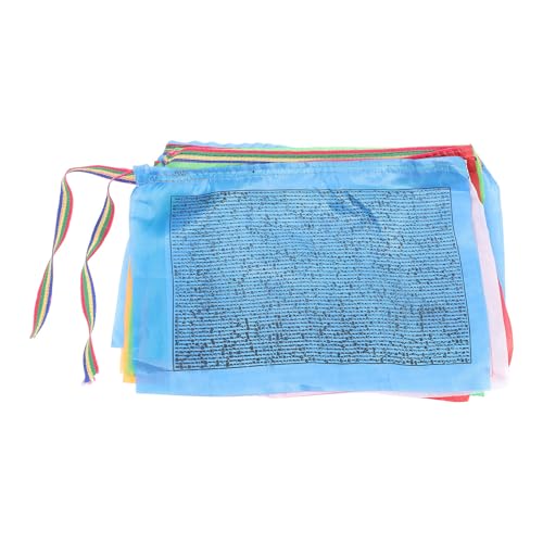 ARTIBETTER Lot de 20 Drapeaux de Prière en Tissu de Soie, Multicolores, 7 Mètres de Long X 28 X 35 Cm, Décoratifs pour Jardin, Maison et Lieux de Culte, Drapeaux Prière Bouddhistes