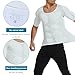 TXULYDD Men's Fake Muscle T-Shirt, Enhancers Strong Shoulder Pads Underwear, for Weddings Parties Daily Wear,White,XL