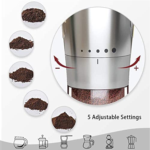 Jweweunyu Molinillo de café manual, mango plegable, ajuste ajustable, adecuado para camping y uso doméstico - Imagen 5