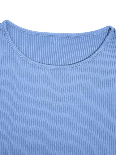 Image of Milumia Women's Casual Rib Knit Short Sleeve Drawstring T Shirt Dress