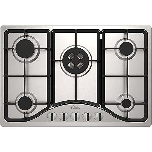 Cooktop Semiprofissional Oster, a Gás, 5 bocas, Inox, Bivolt, OTOP701