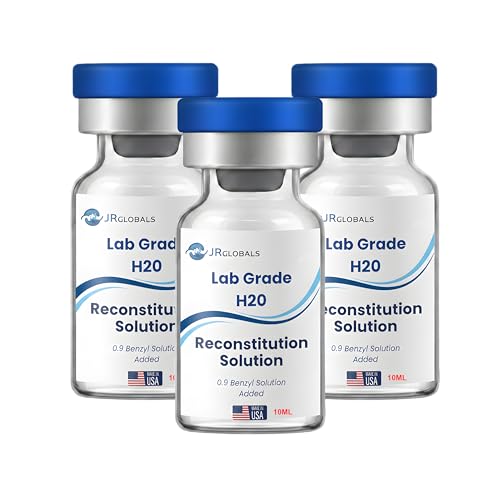 JRGlobals Reconstitution Solution - 3 Pack - 10mL - Premium Glass Vials - Research Only - Made in the USA