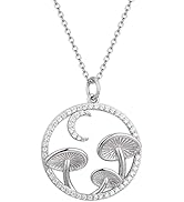 LQXY Mushroom Necklace 925 Sterling Silver for Women Girls