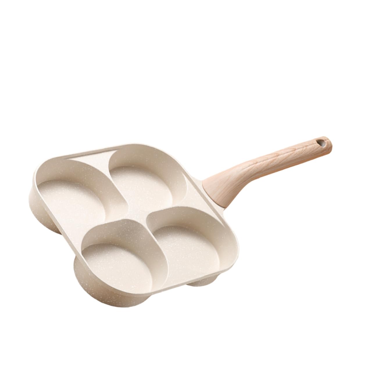 Cabilock Sartén Dividida Profunda de Cuatro Huecos para Huevos, Aluminio